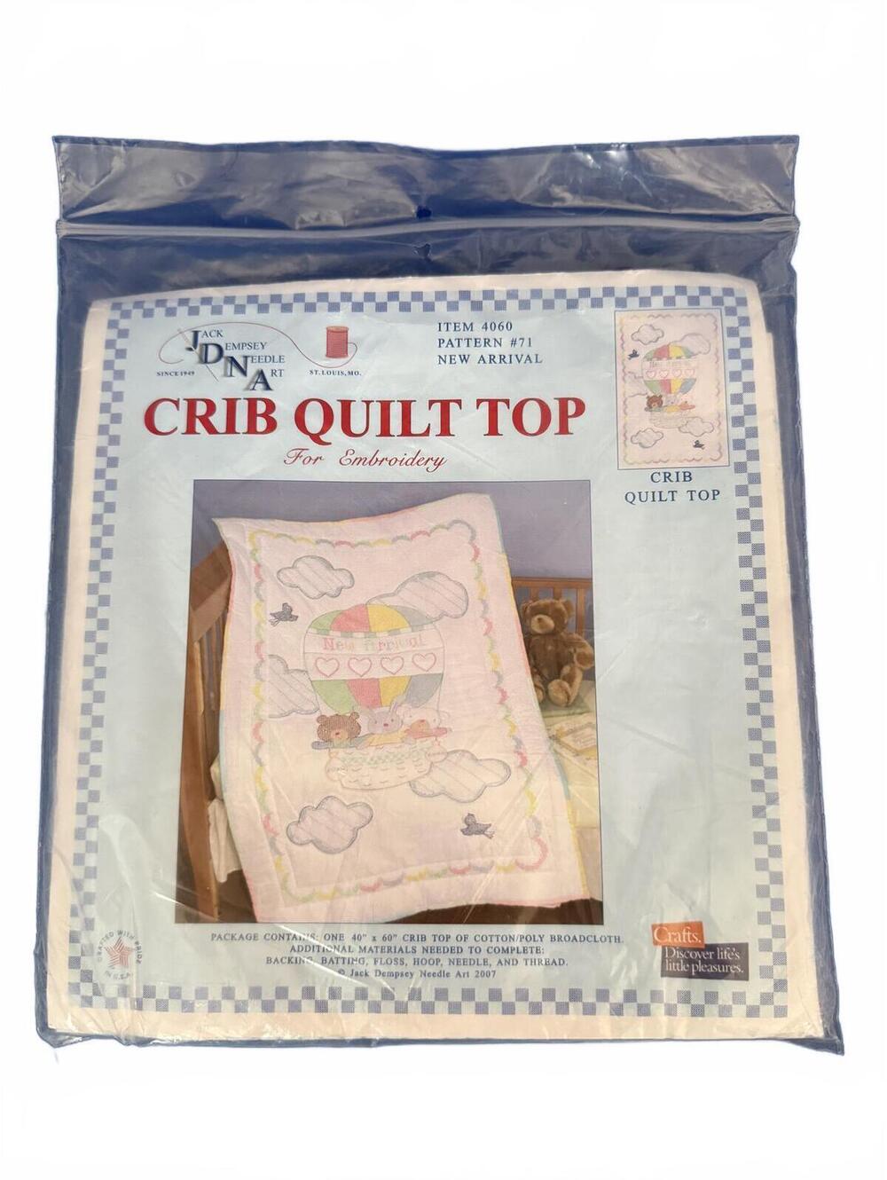 Jack Dempsey Cross Stitch Kit Crib Quilt Top 40 x 60 Baby Nursery Quilt Panel